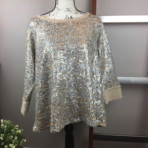 Coldwater Creek Sequin Boulce Yarn Sweater 1X